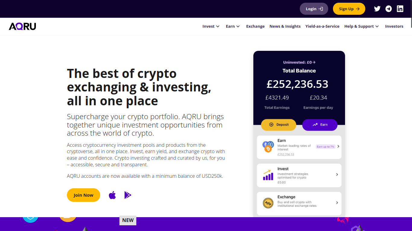 Aqru Crypto investing platform