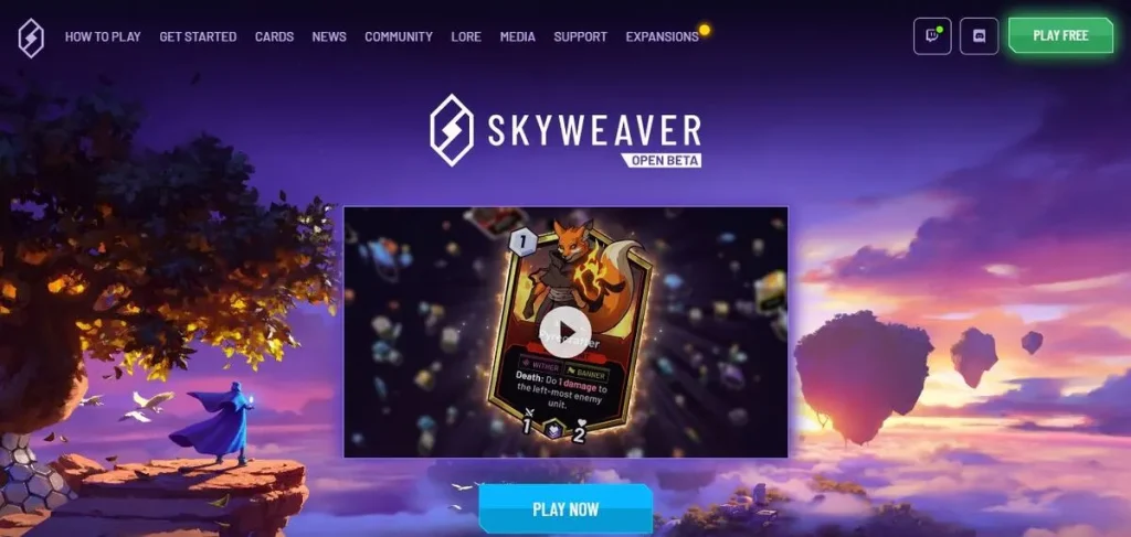 Skyweaver Homepage - NFT Trading cards