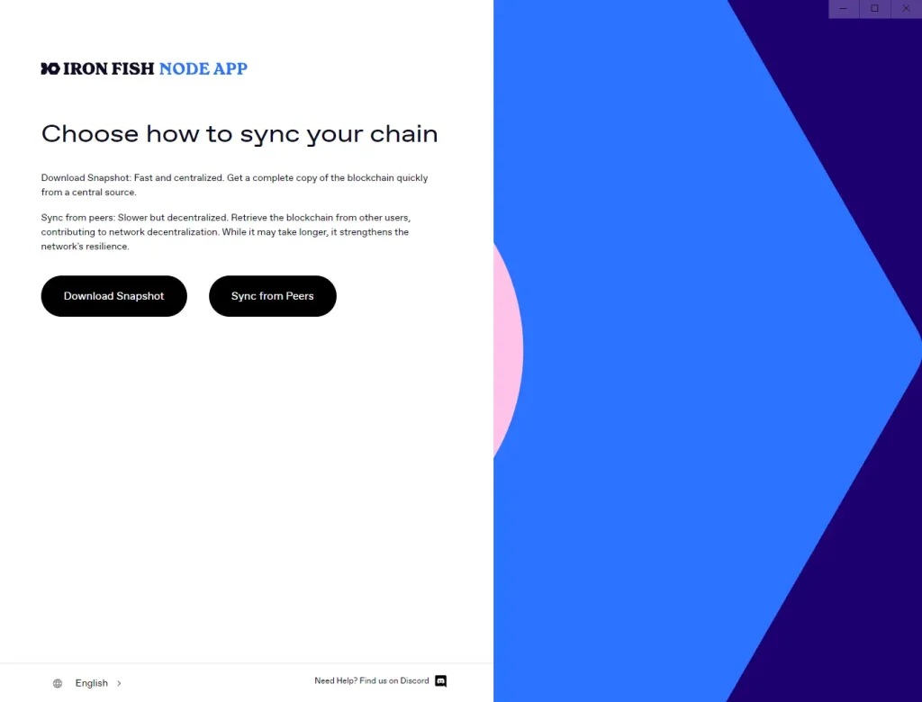 Iron Fish wallet - Sync chain