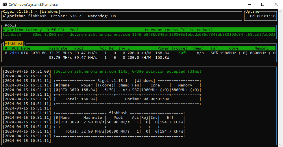 Rigel Miner mining