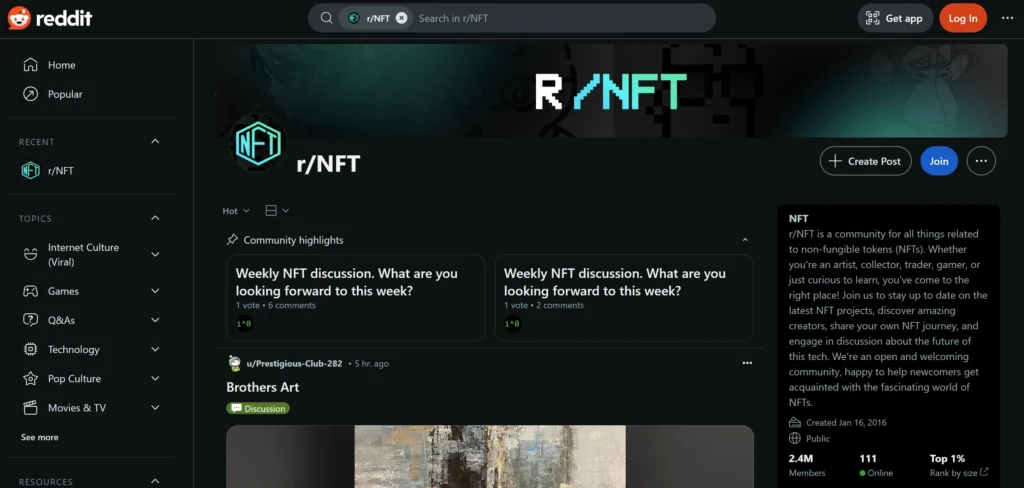 NFT promotion - Reddit