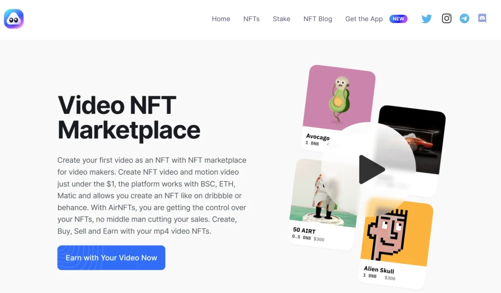 NFT videos - AIRNFTs marketplace