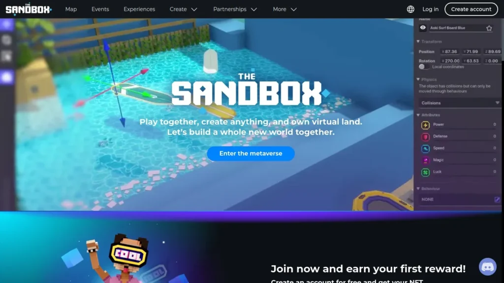 SandBox - Another metaverse in the top free play to earn crypto games list