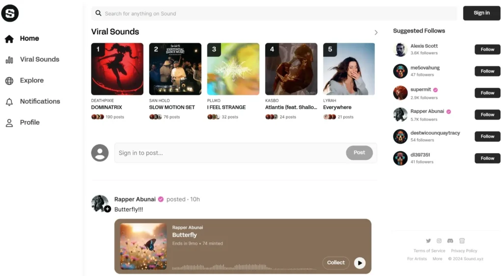 Sound.xyz Top Music NFT Marketplace