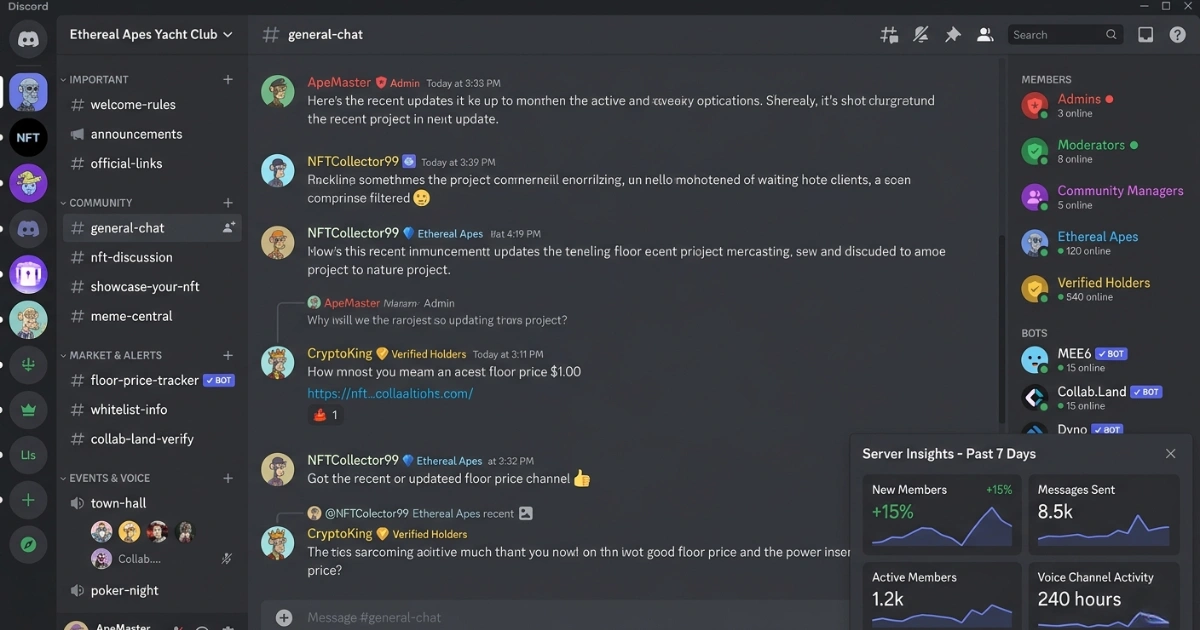 Discord mockup for NFT community