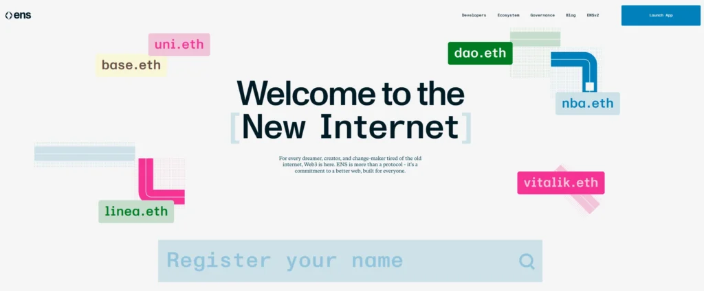 ENS.domains - provider of NFT domains