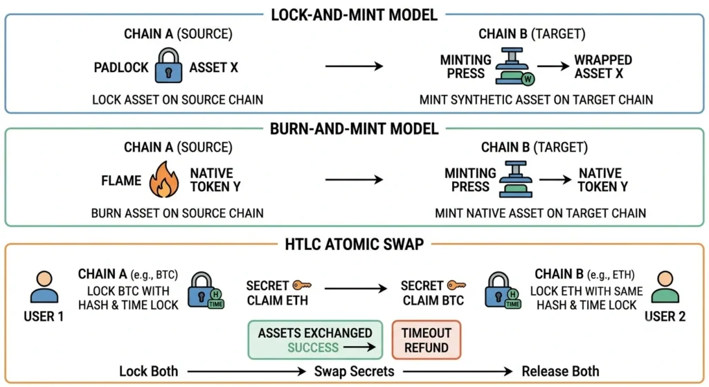NFT Bridge Security - LockMint vs. BurnMint vs. HTLC atomic swap models