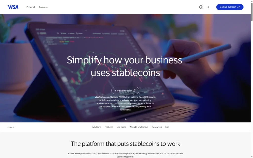Visa Surpasses 160 Live Stablecoin Card Programs